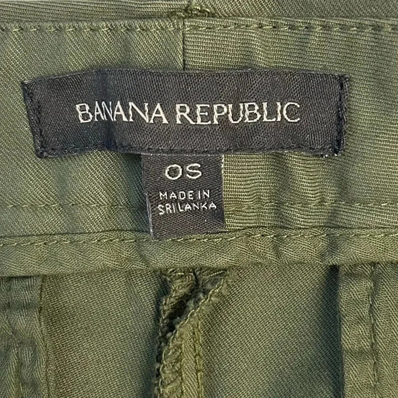 Banana Republic Avery Pant  Straight Leg Ankle Tie Cropped Chino Green 0 Short - Picture 10 of 16